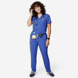 Figs Scrub Set Limited Edition Denim Blue Small Catarina Top  XS Tall Yola Pants